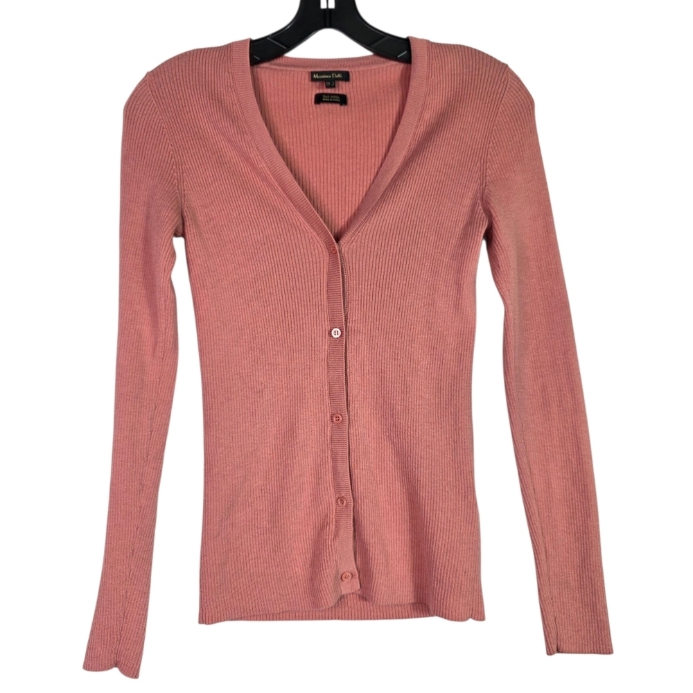 Massimo Dutti finely knit wool and silk blend V neck cardigan